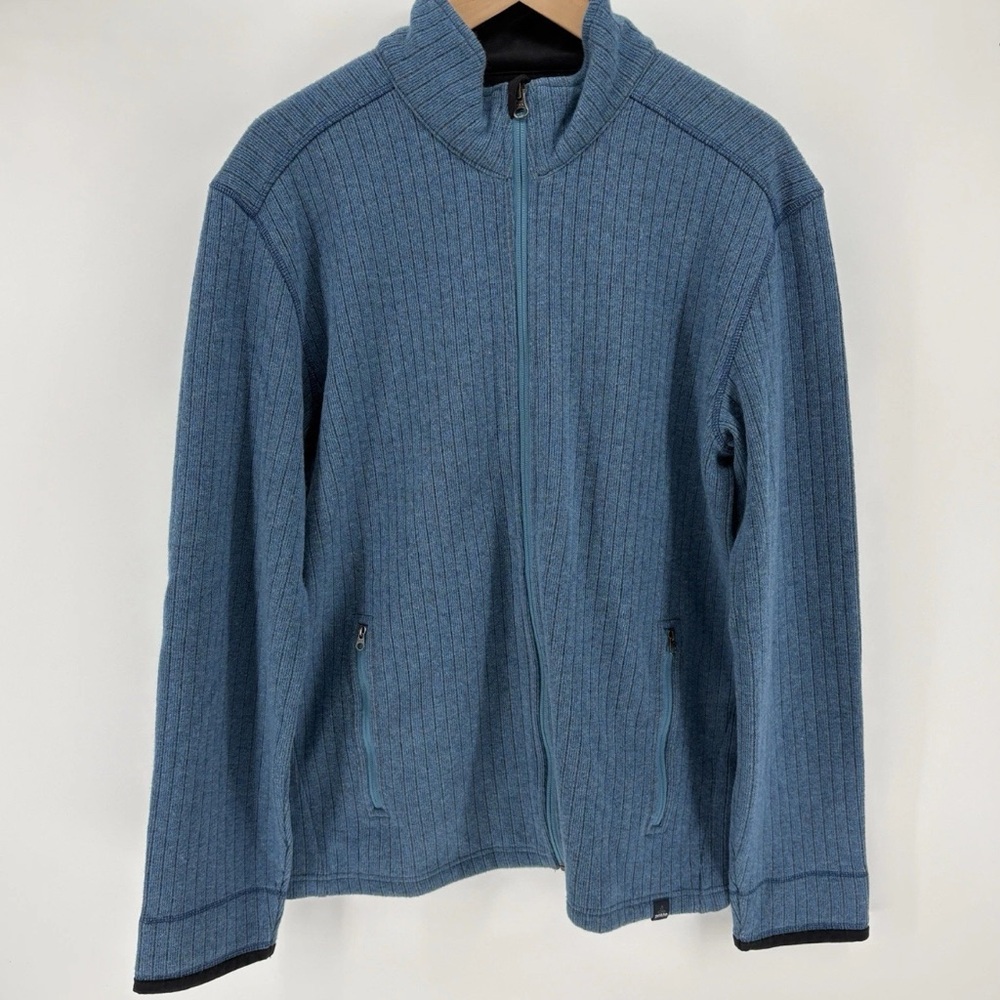 Prana Mens Barclays Sweater Nautical Blue Size L Recycled Wool Blend  GR